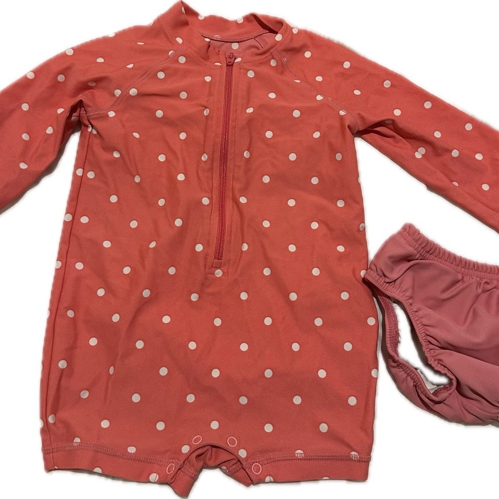 Polka Dot Rash Guard Set